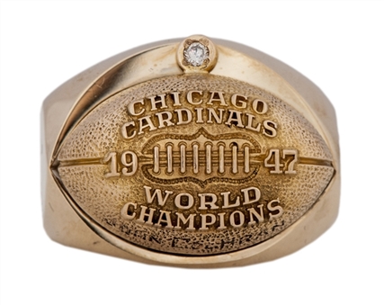 1947 Chicago Cardinals NFL Championship Charm-Mounted Players Ring - Red Cochran
